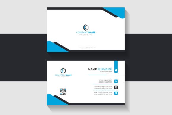 Blue and White Business Card Template: A Simple, Clean Design