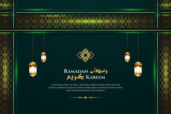 Designing with Depth: The Power of Dark Green Luxury Islamic Background