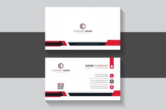 Modern Business Card Template: A Black & Red Design Blueprint