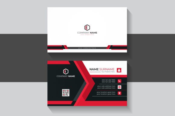 Modern Business Card Template Design: A Bold Statement in Black and Red