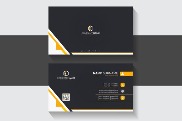 Modern Orange & Black Business Card Vectors: Bold Branding
