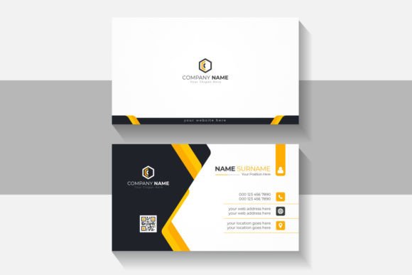 Modern Professional Business Card Vector Design in Black
