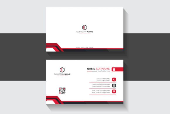 Modern Red Line Style Business Card: Bold Branding in Action
