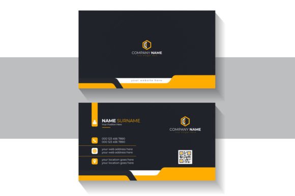 Orange Elegant Corporate Business Card Template
