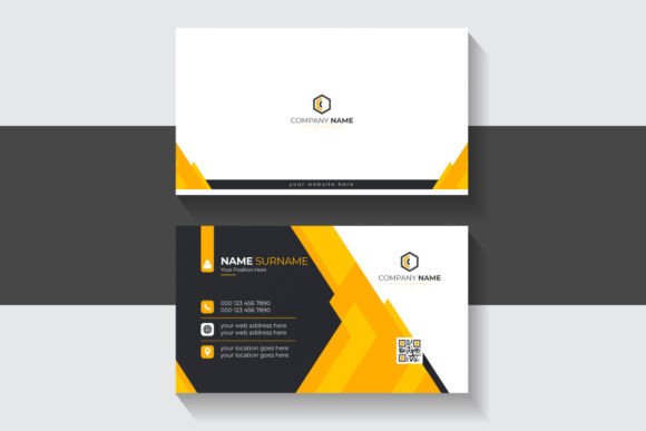 Striking Visual Identity: The Dark and Yellow Abstract Business Card
