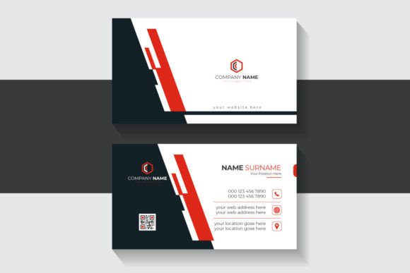 The Bold Statement of a Modern Red and Dark Business Card