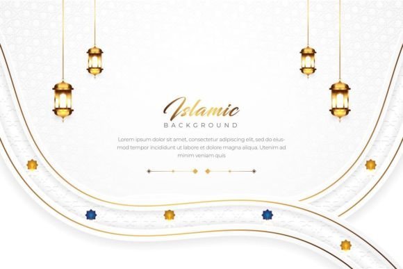 Transform Your Designs with Luxurious White & Gold Islamic Patterns